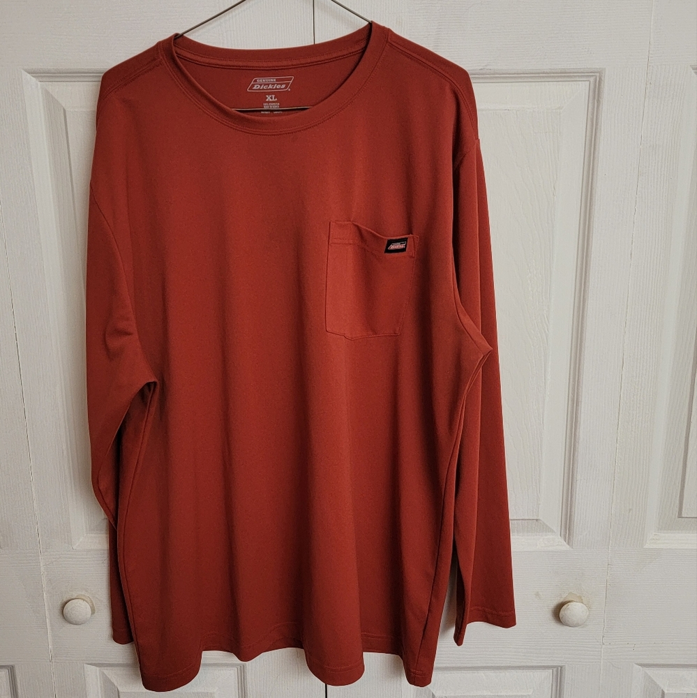 Dickies Men's Burnt Orange Long Sleeve Performance Shirt XL
